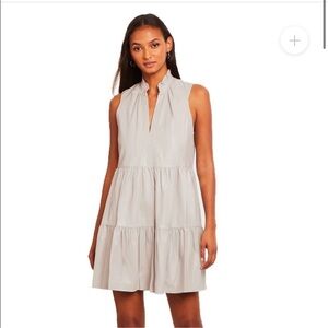 Amanda Uprichard Faux Leather Saffron Dress Cream